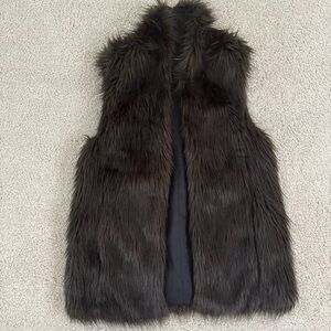 Club Monaco Dark Brown Faux Fur Vest